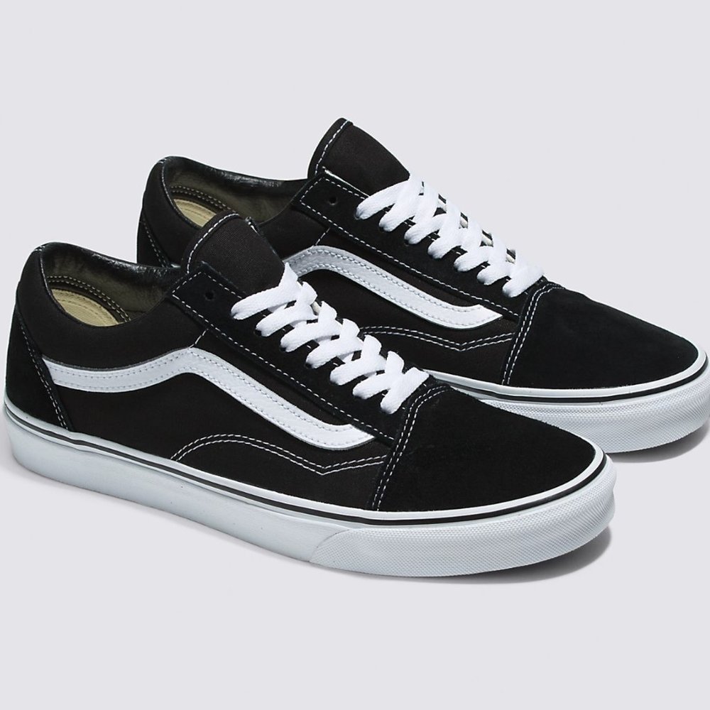 Vans Old Skool Sneakers Black & White | Size 8 Womens, 6.5 Mens